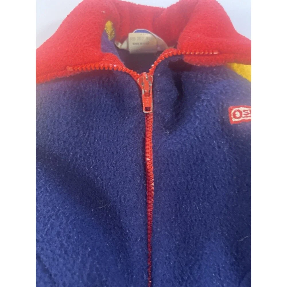 Vintage OshKosh B’gosh Colorblock Fleece Jacket – Size 4 Toddler – Made in USA - Picture 4 of 16